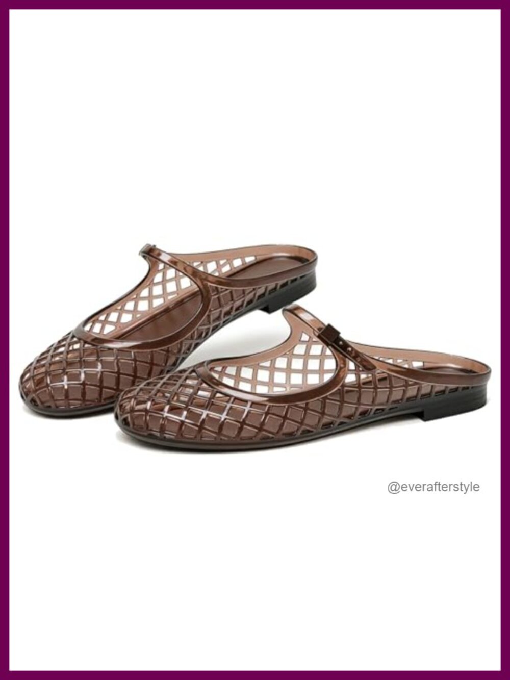 Jelly Mary Janes Women Mesh Flats Clear Slides Mules Closed Toe Buckle Sandals
